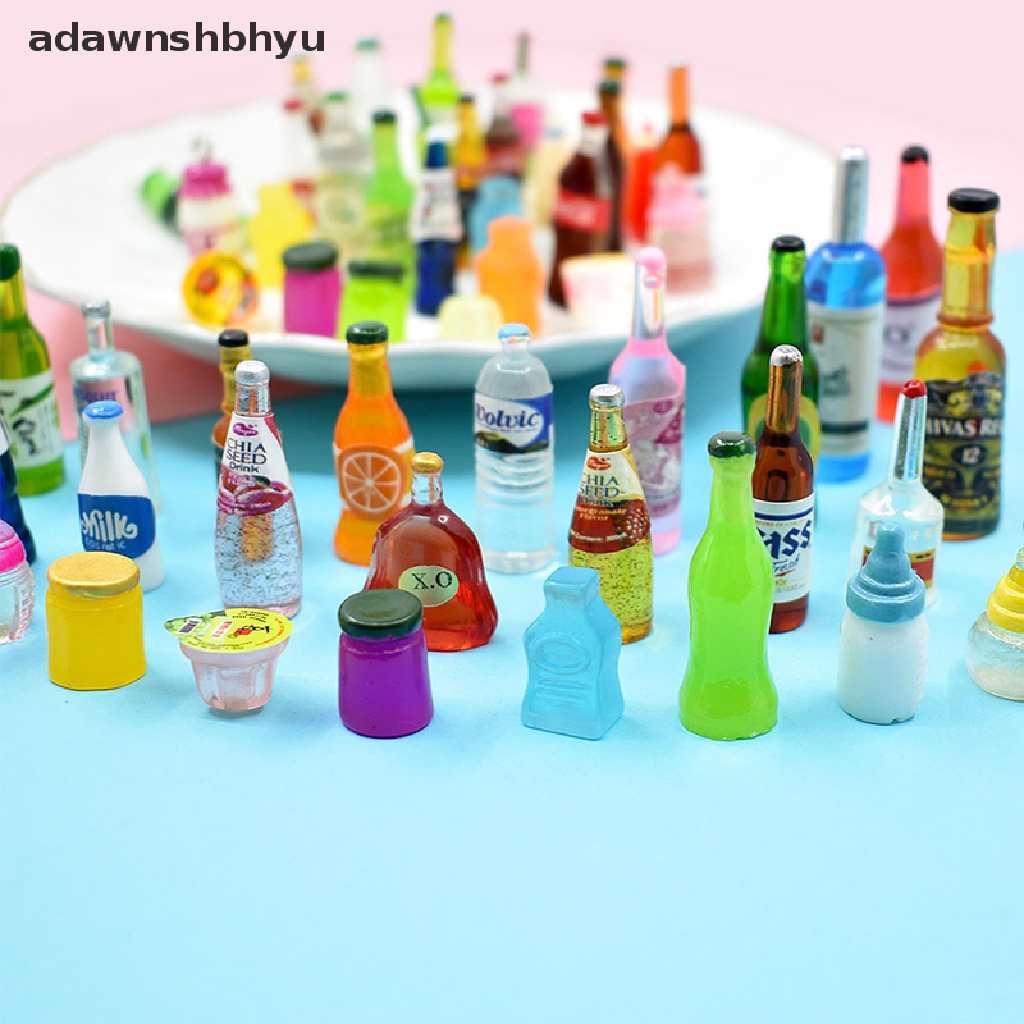 Adawnshbhyu 10/20PCS Miniatur Minuman Campur Botol Anggur Coke Mini Aksesoris Rumah Boneka ID