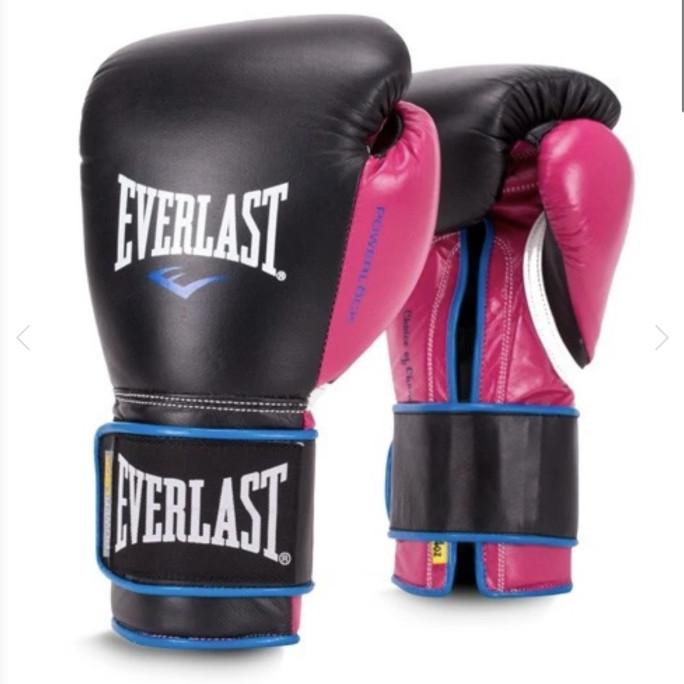 Everlast Powerlock Hoop & Loop Training Gloves leather/sarung tinju