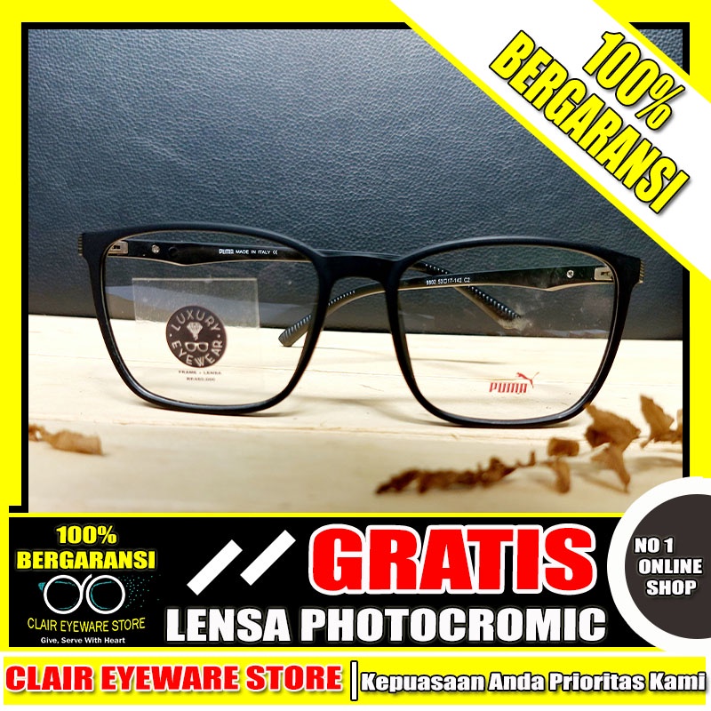 Clair Eyeware CO 37 Optik Melawai Frame Kacamata Minus Cylinder Hitam Kotak Lentur Anti Radiasi Phot