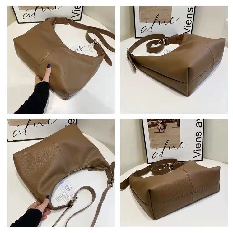 BJ64936 - BLACK/BROWN/KHAKI - TAS TOTE SHOULDERBAG SLEMPANG WANITA FASHION IMPORT MODIS ELEGAN TERMURAH TERLARIS TERBARU BAGSTORE JAKARTA TAS BATAM ZC4936