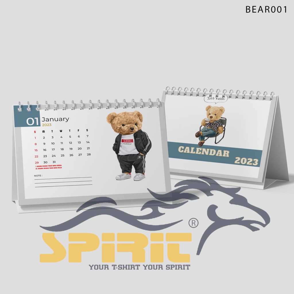 

Kalender MEJA A5 Bear Style Duduk I Kalender Meja Murah Kekinian