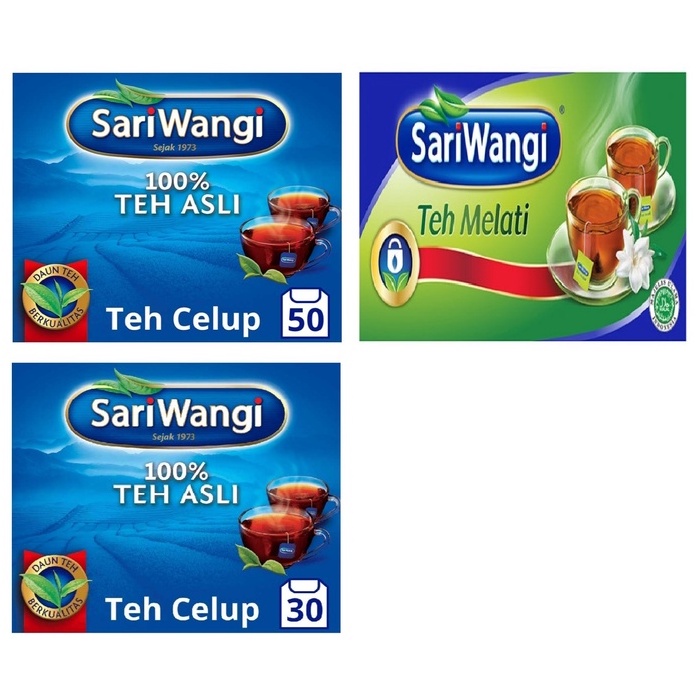 

teh sari wangi 30 sachet, 50 sachet dan teh melati 25 sachet