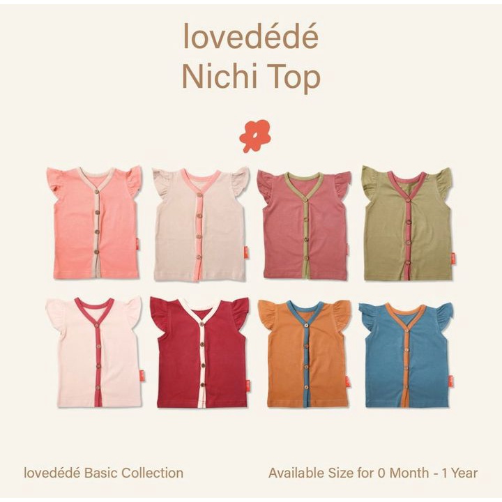 FLOWER NICHI Ruffle Top berserttifikasi OEKO TEX baju bayi anak atasan renda perempuan cewek Lucu lovedede