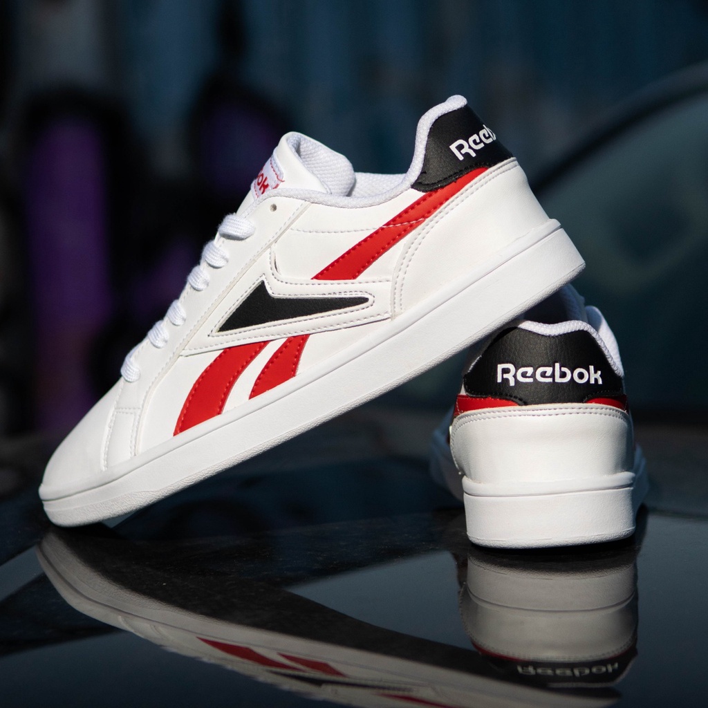 SEPATU MURA REEBOK ROYAL COMPLTE WHITE RED BLACK