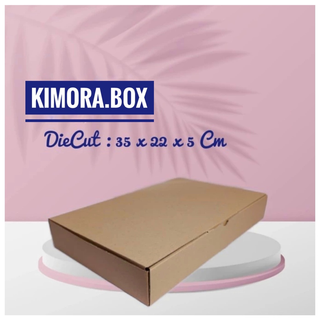 

kardus karton box Uk. 35x22x5 cm...Model die cut atau pizza