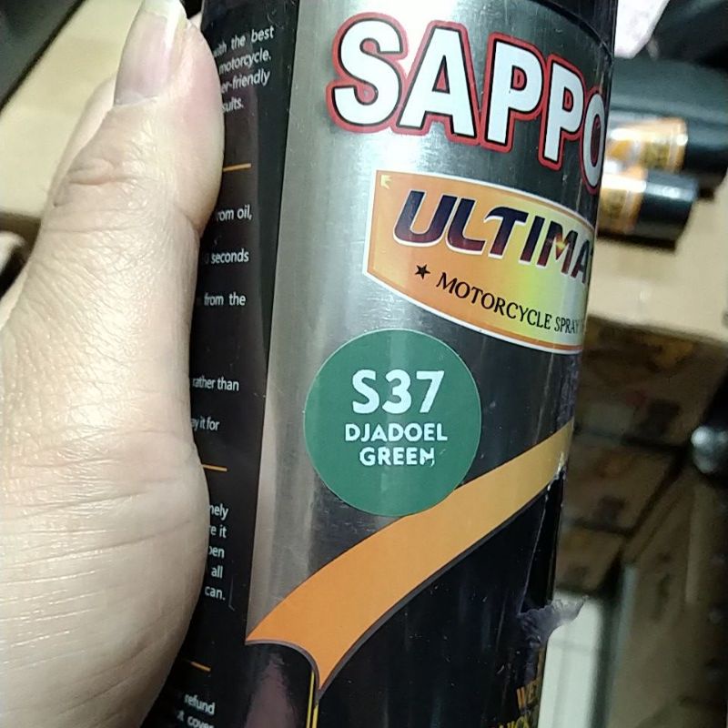 cat spray pilok pilox cat semprot sapporo ultimate saporo S37 djadoel green hijau tentara muda hijau pucat 400ml