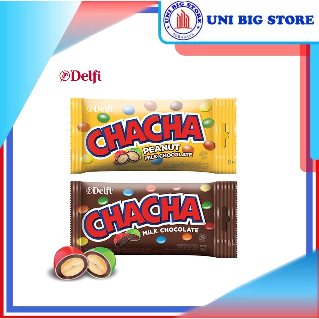 

Delfi Cha Cha Milk Chocolate - Peanut 20 gr Cokelat Susu Coklat Chacha