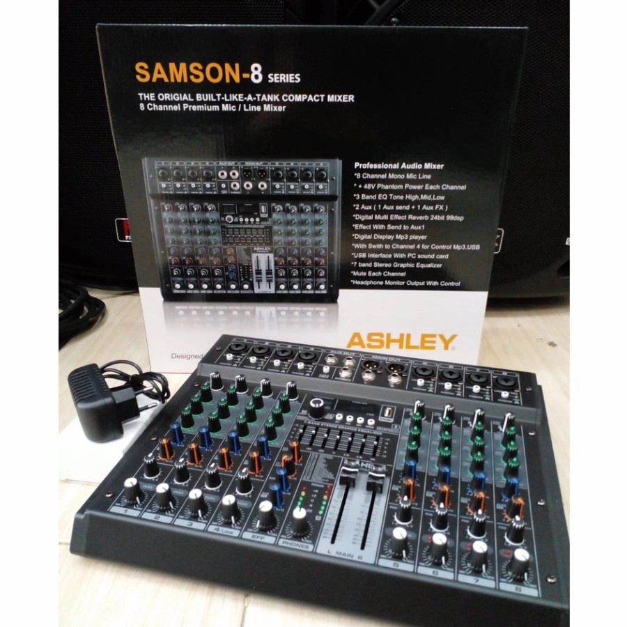 Mixer Ashley Samson 8 channel Samson8 USB Bluetooth Original Garansi