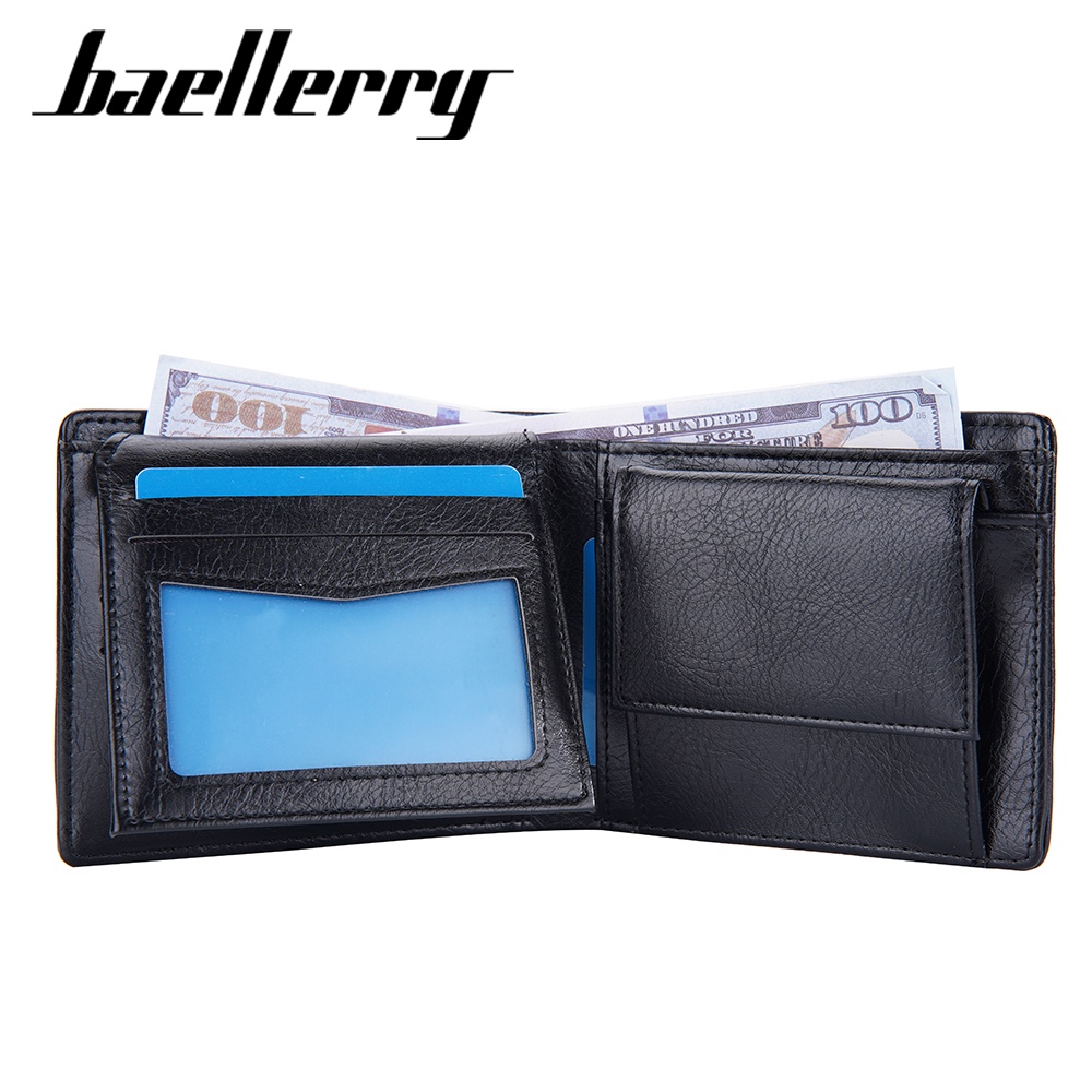 BAELLERRY D9321 Dompet Pria Lipat Bahan Kulit PU Leather Premium WATCHKITE WKOS