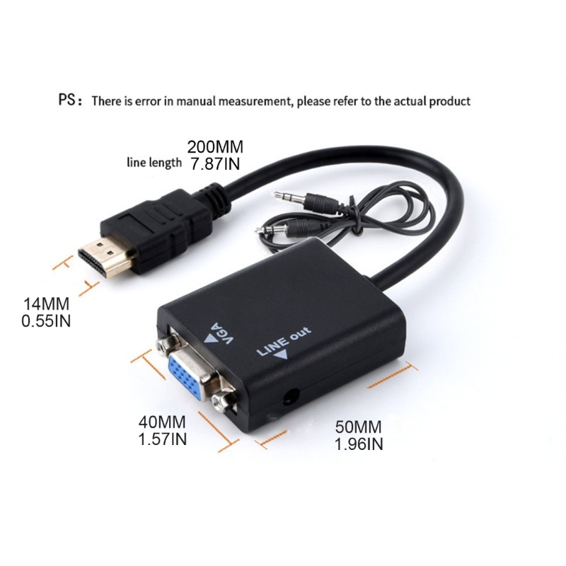 Zzz to VGA Adapter Male to Female Set-top Box to Projector Display Converter Splitter Dengan Jack 3.5mm