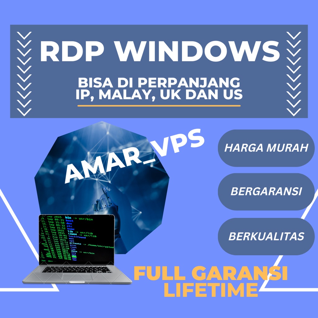 RDP 8CORE 8GB RAM BISA PERPANJANG FULL GARANSI - AMAR_VPS