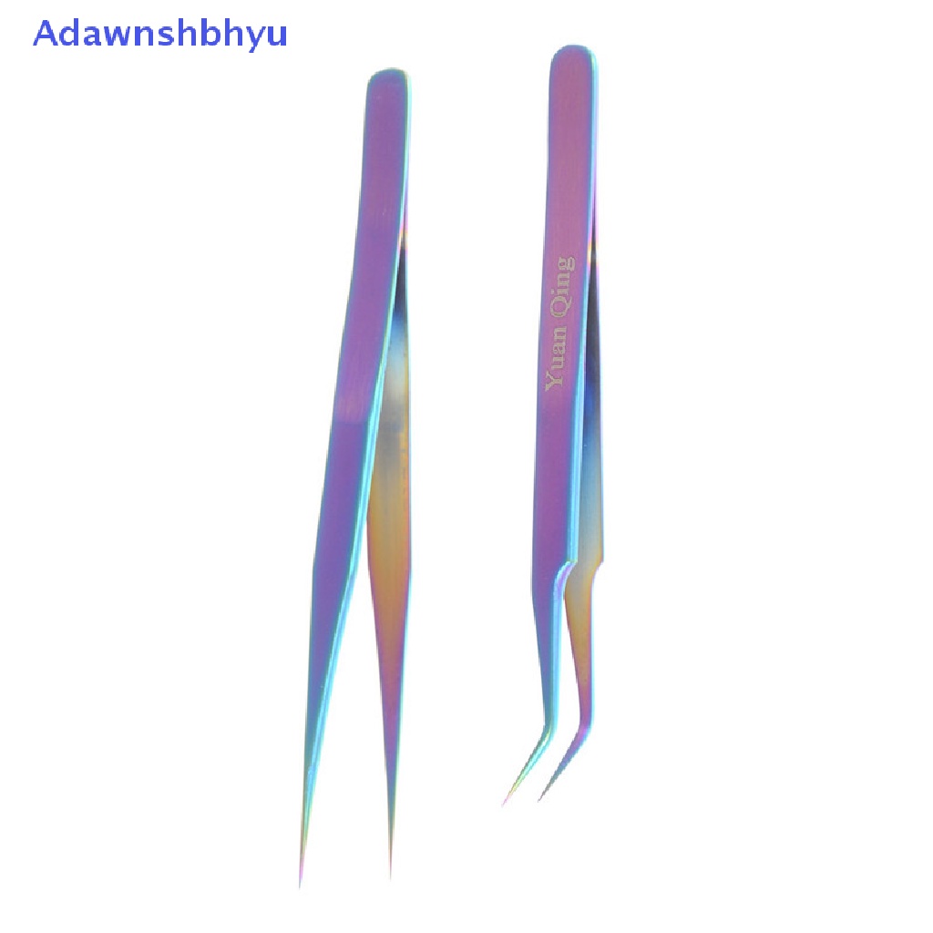 Adhyu Rain Colorful Stainless Steel Tweezer Nail Stiker Rhinestone Picker Alat ID