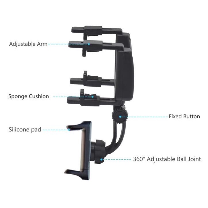 stand holder mobil Car holder hp GPS Camera kaca tengah spion kamera cctv dasboard handphone universal Mirror Rearview Car Stent Mount Bracket Dudukan - dinno.id