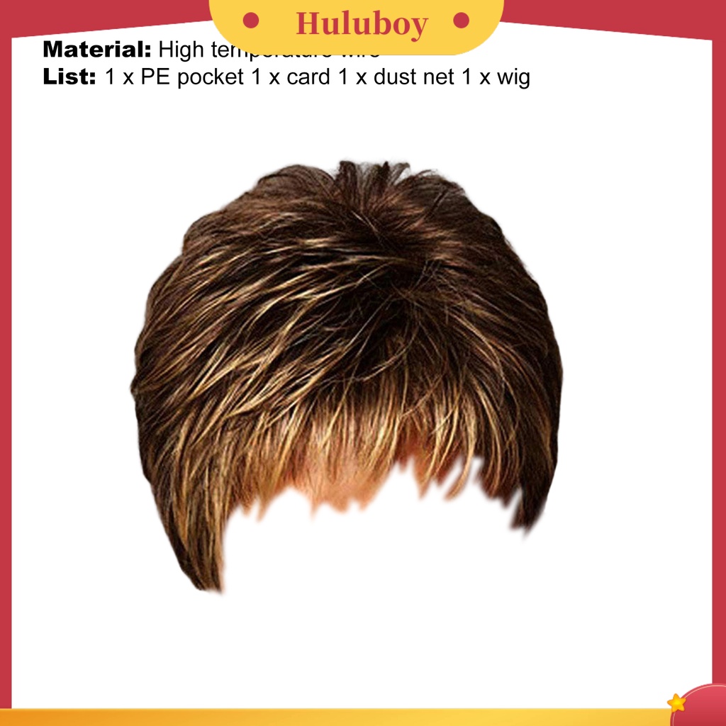 1 Set Rambut Palsu Kepala Model Pendek Bahan Silk Suhu Tinggi Untuk Wanita