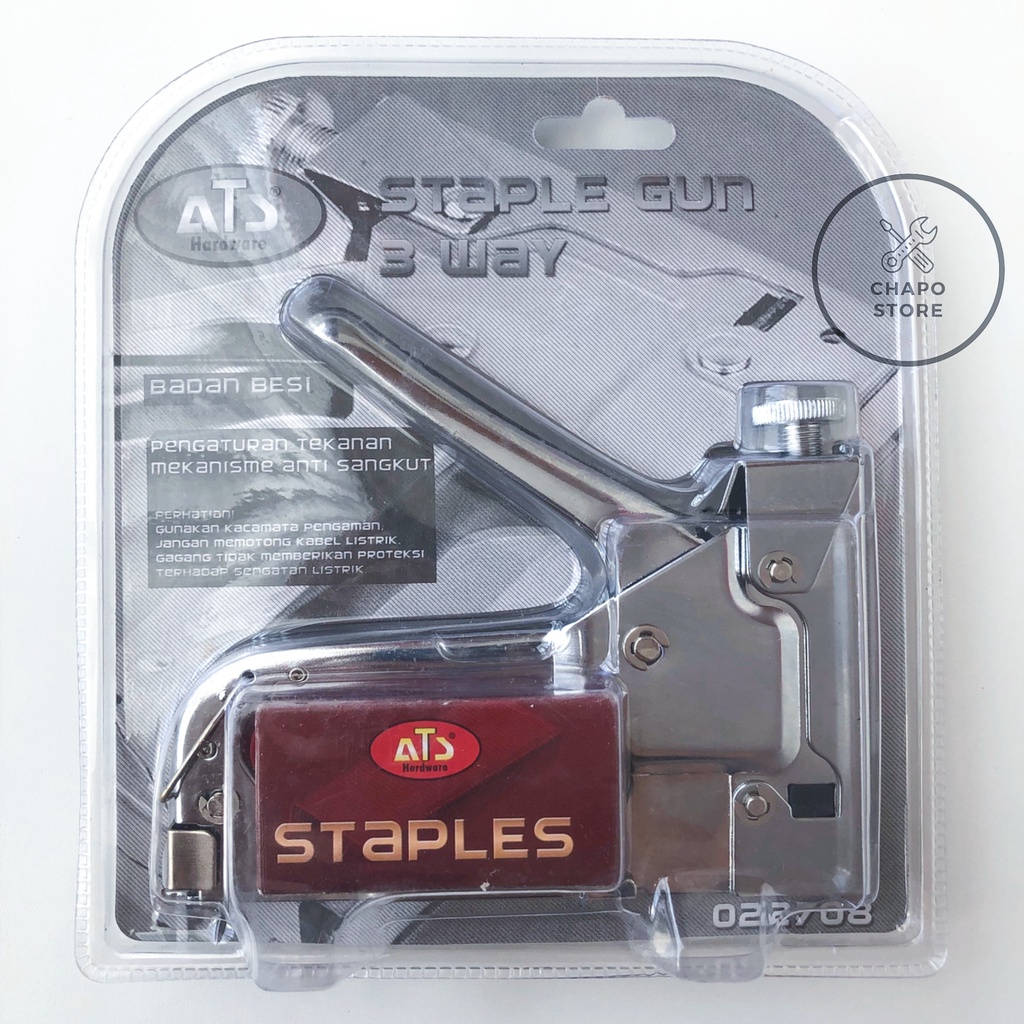 ATS staples steples tembak 3 in 1 4 - 14 mm staple stapler gun tacker 3 way stapler hekter heckter jok