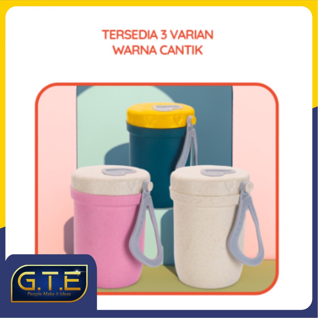 GTE | Cangkir Sup Portable Anti Tumpah / Botol Susu Sarapan Oatmeal Portable 400ml