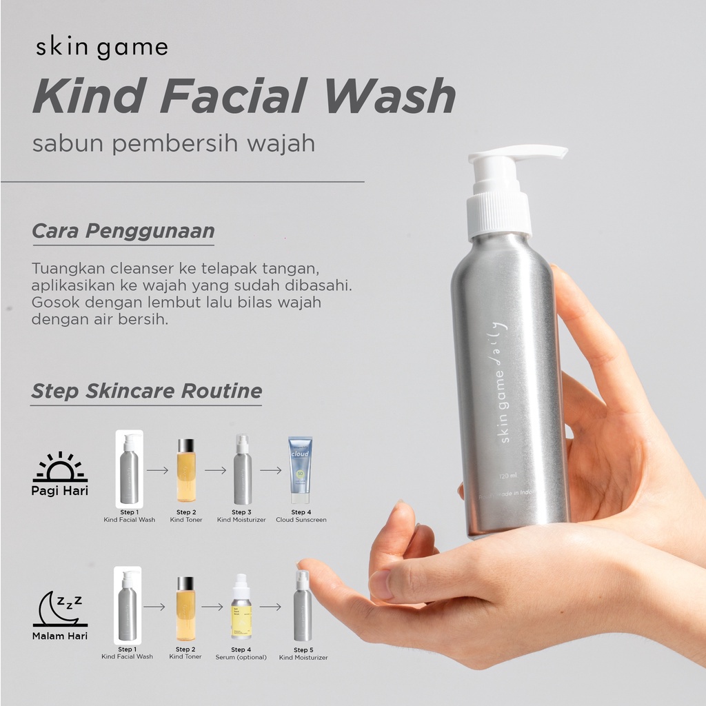 Skin Game Kind Facial Wash 120 ml - Sabun Wajah Gel Menghidrasi Kulit SkinGame