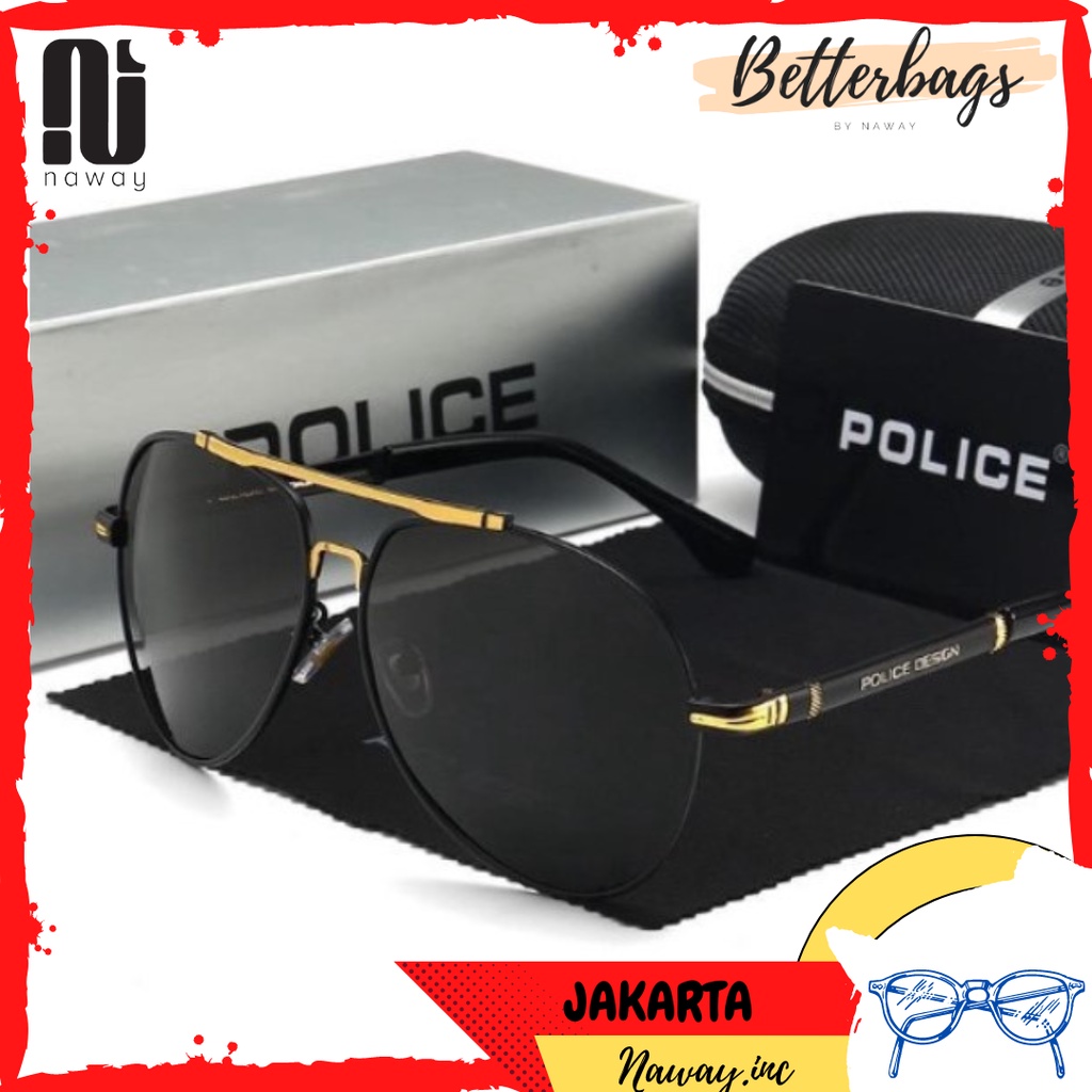 Kacamata Pria Polarized Anti UV sunglasses Hitam Cowok PLC