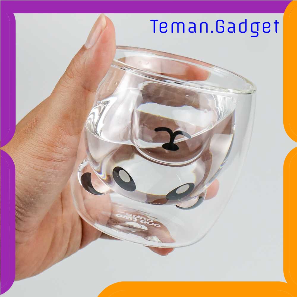 TG - DPR One Two Cups Cangkir Kopi Anti Panas DoubleWall Panda 230ml - BGD1