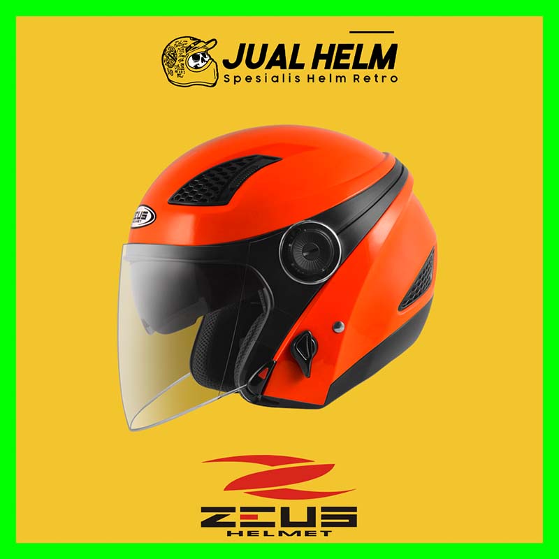 Helm Zeus ZS610 Solid Orange Glossy | Zeus ZS 610 Double Visor