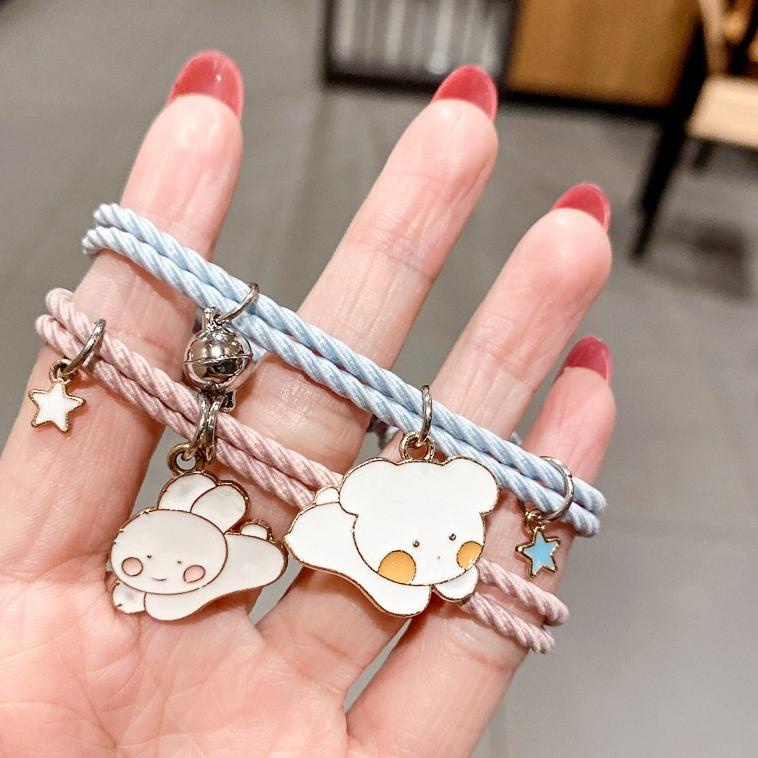 ヰ MURMURE.ID | 2PCS SEPASANG GELANG TALI KARET MAGNET DESAIN ASTRONOT KUROMI CINNAMONROLL UNTUK PRIA