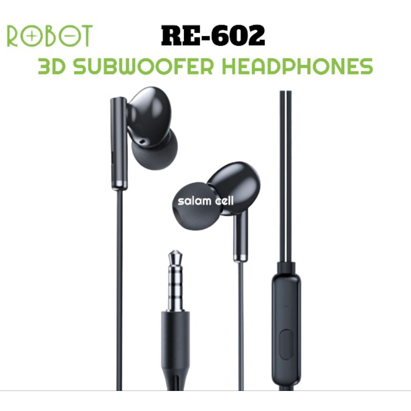 Headset Robot RE602 Xtra Bass Earphone Android All type Original Garansi Resmi