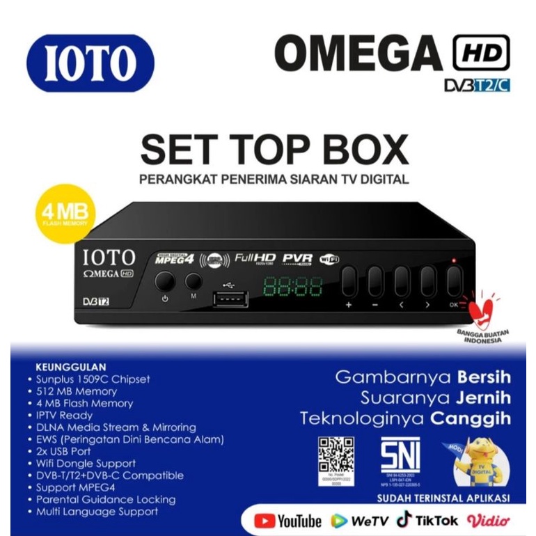 Set Top Box IOTO DVB-T2 Digital TV KOMINFO Resmi