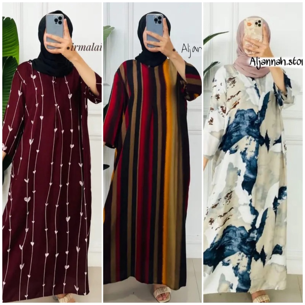 Daster Gamis Semata Kaki / Long Daster Lengan 3/4 / Daster sematakaki busui / Daster tangan / Daster rayon busui