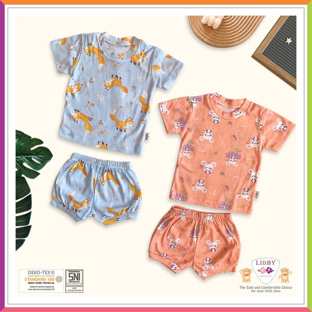 LIBBY COTTON RIB HAPPY FARM | SETELAN PENDEK CELANA PENDEK ❤ FashionBabies ❤