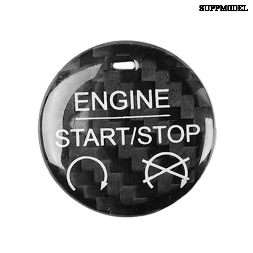 [Dekorasi] Stiker Tombol Start Berbentuk Bulat Anti Air Serat Karbon Stiker Start Mesin Mobil Decal Untuk Ford Mustang 2015-2019