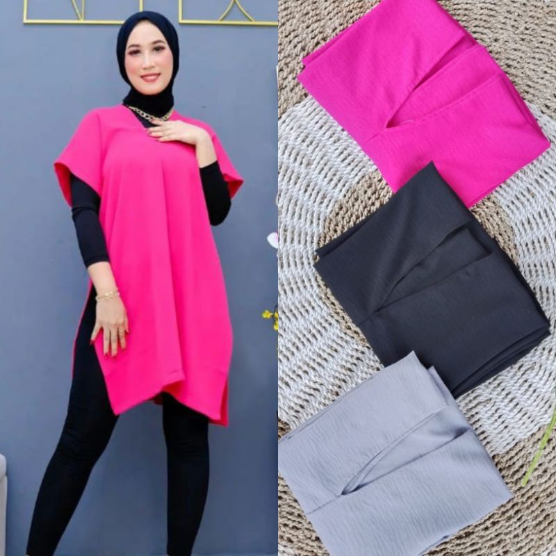 Nagita LONG SQUARE | ATASAN NAGITA TUNIK WANITA CRINGKEL PREMIUM //Fit To All size