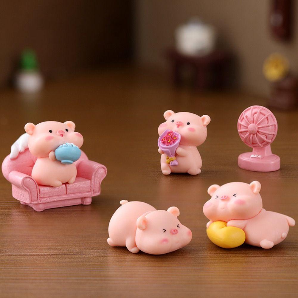 Suyo 6pcs/Set Patung Miniatur Lucu Aksesoris Meja Dekorasi Kamar Dekorasi Rumah