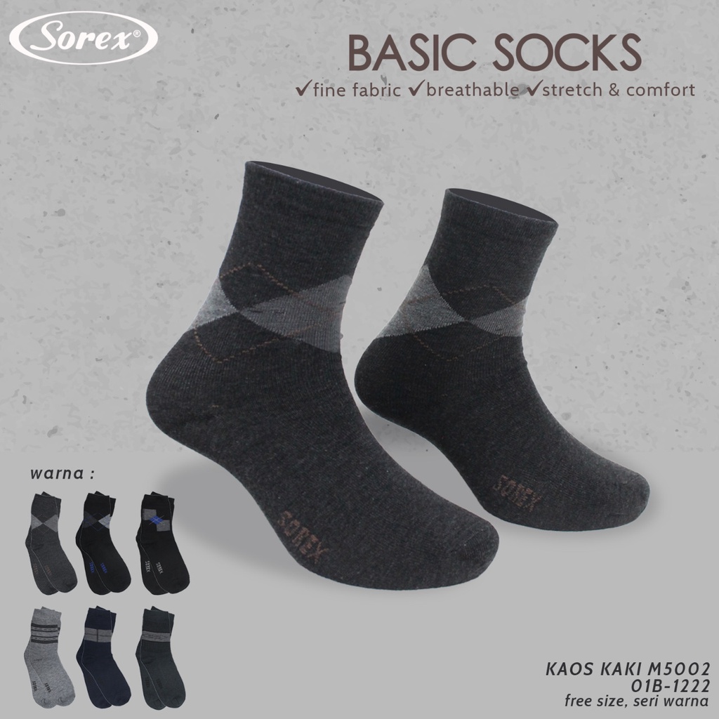 Sorex M5001-M5006 Kaos Kaki Sorex Semata Kaki Basic Socks Free Size