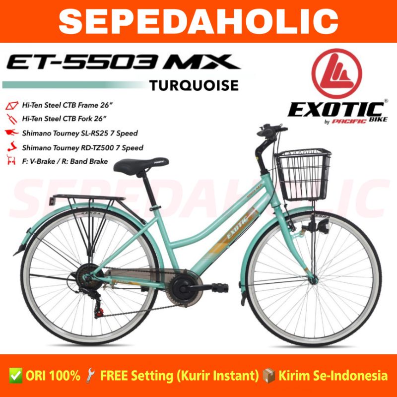 Sepeda Keranjang EXOTIC 5503 MX Ukuran 26 Inch 7 Speed Dewasa Perempuan