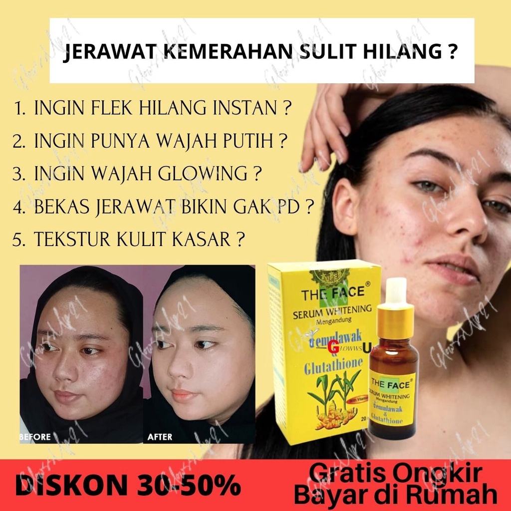 THE FACE Temulawak Whitening Serum with Glutathione 20ml