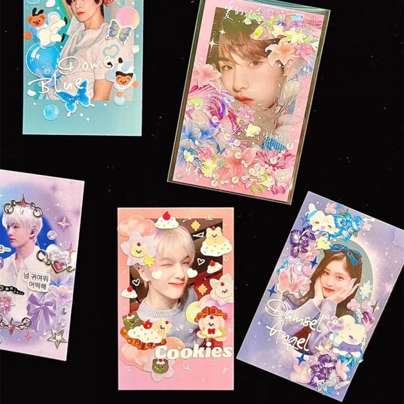 10pcs /pack Kawaii Bingkai Foto Stiker Renda Kartu Film Stiker Untuk Menghias Kartu Idola DIY Toploader Photocard Latar Belakang In Stock New Arrival LY