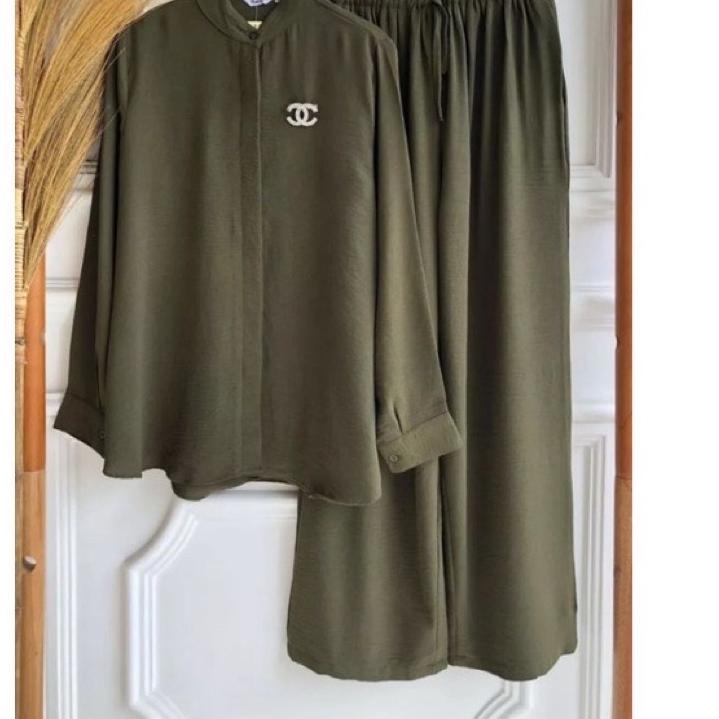 Best Seller Inata Set Standar DAN JUMBO Crinkle Airflow - Setelan polos  LD 110-120 / Setcel inata s