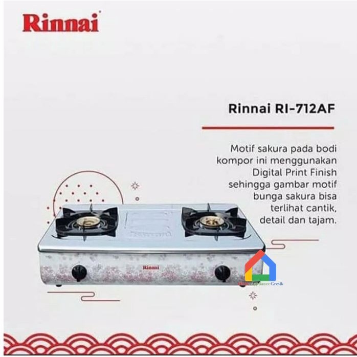 *#*#*#] Kompor Rinnai 2 Tungku RI-712-AF (Motif Sakura) / Rinnai RI712AF