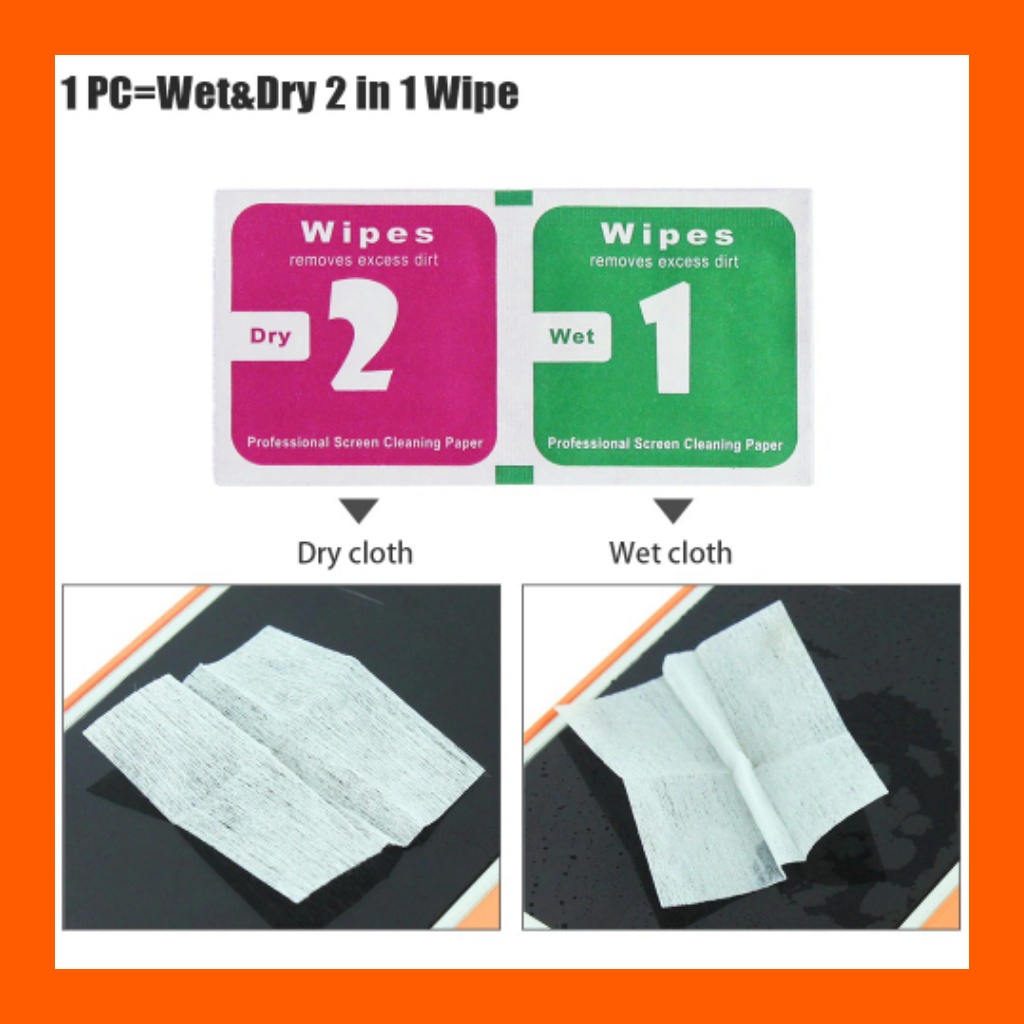 TISSUE PEMBERSIH TEMPERED GLASS / WIPES  KACA LAYAR HP / DRY AND WET