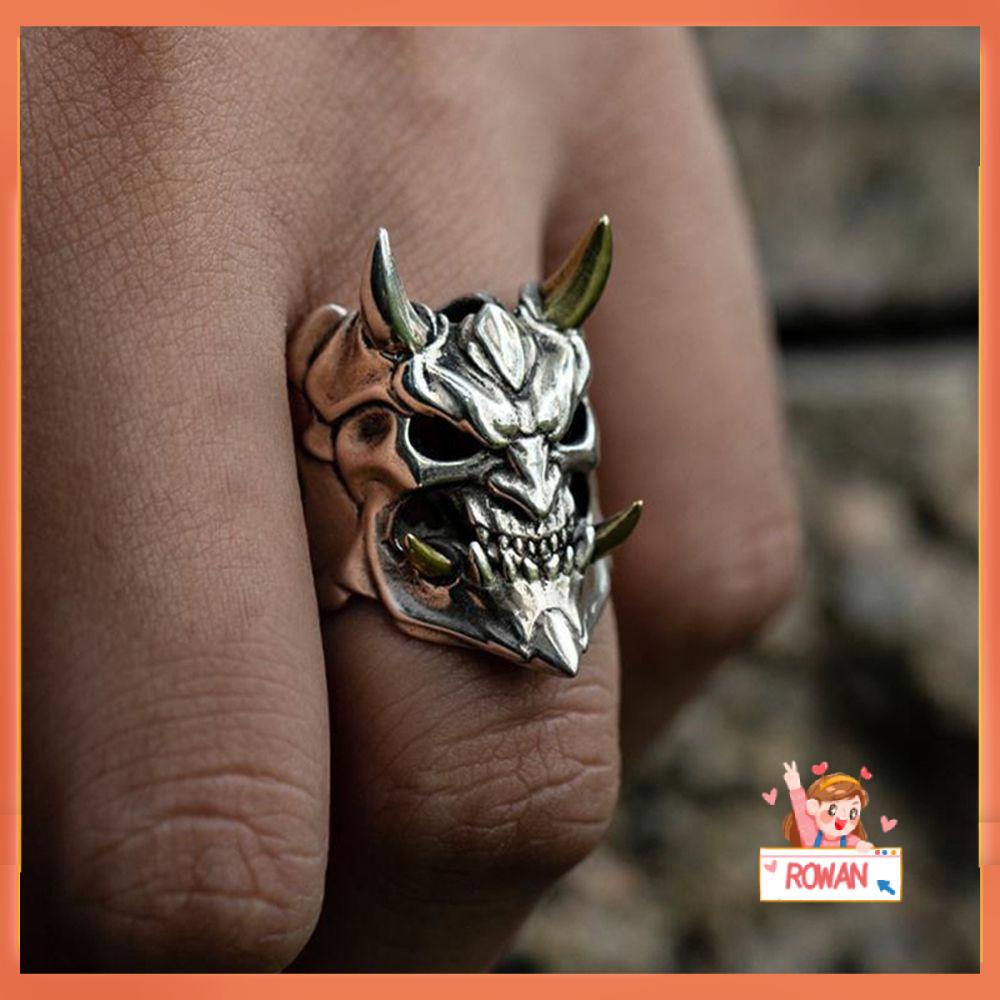 R-flower Prajna Cincin Hadiah Aksesoris Fashion Biker Warrior Gothic Vintage