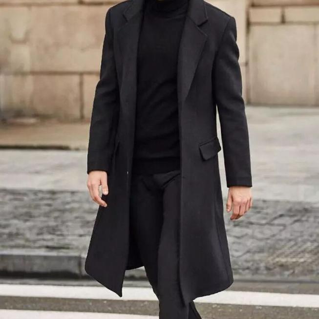 Murah Meriah jaket jubah pria panjang ke lutut jumbo jaket jas blazer jubah