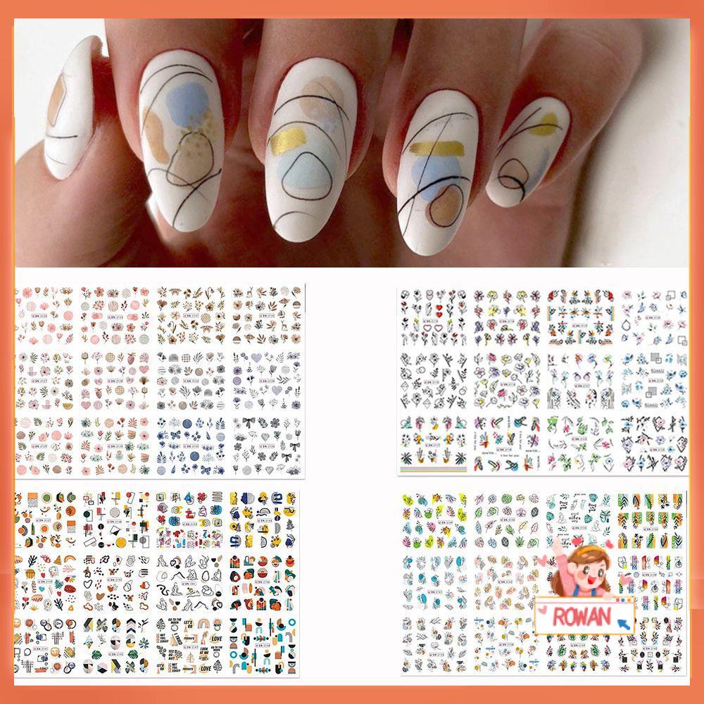 R-bunga Kuku Stiker Ukuran Besar Manicure DIY Bunga Perekat Decals Bunga Daun Cat Air