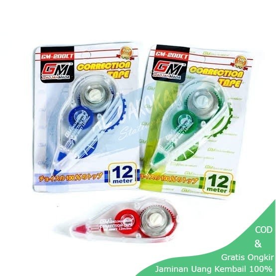 

Tipe X Roll Correction Tape GM-200CT Gadjahmada 12 M