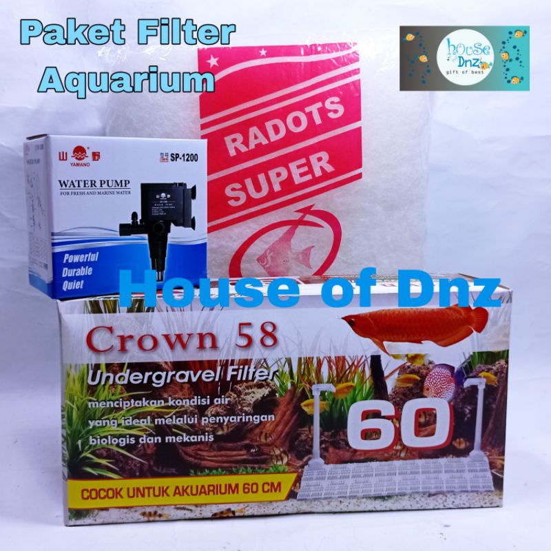 Paket Ugf Filter Aquarium 40-60 cm UNDERGRAVEL Busa Yamano Sp 1200