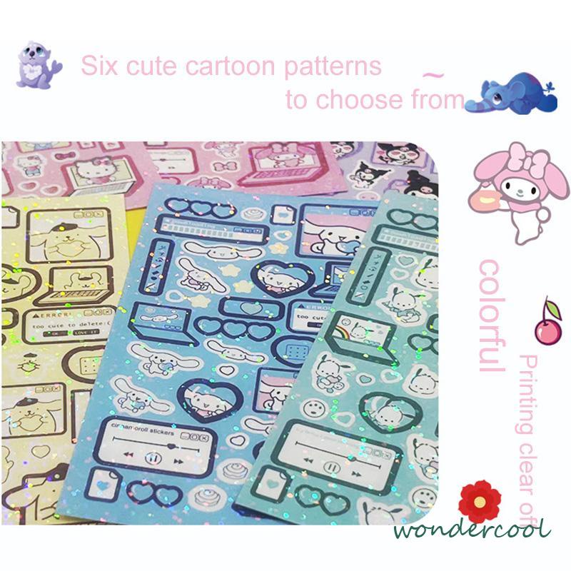 stiker sanrio lucu kuromi steve sparkling cinnamoroll stikers jurnal toploader deco material sticker-Won