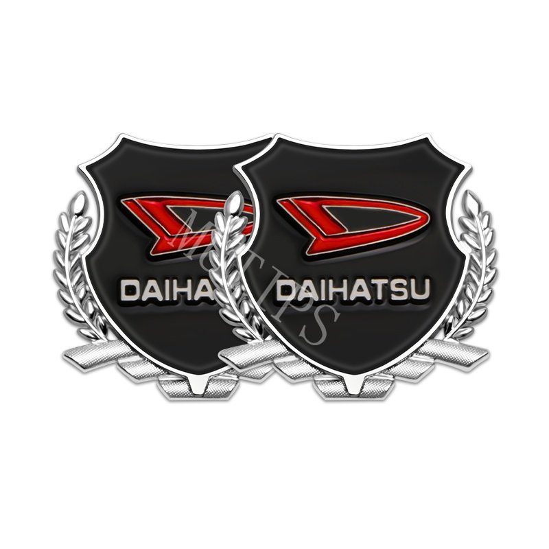 Daihatsu 2Pcs 3D Metal Stiker Jendela Body Mobil Wheat Ear Badge Logo Untuk Ayla Ceria Classy Taft Sigra Xenia Rocky Taruna