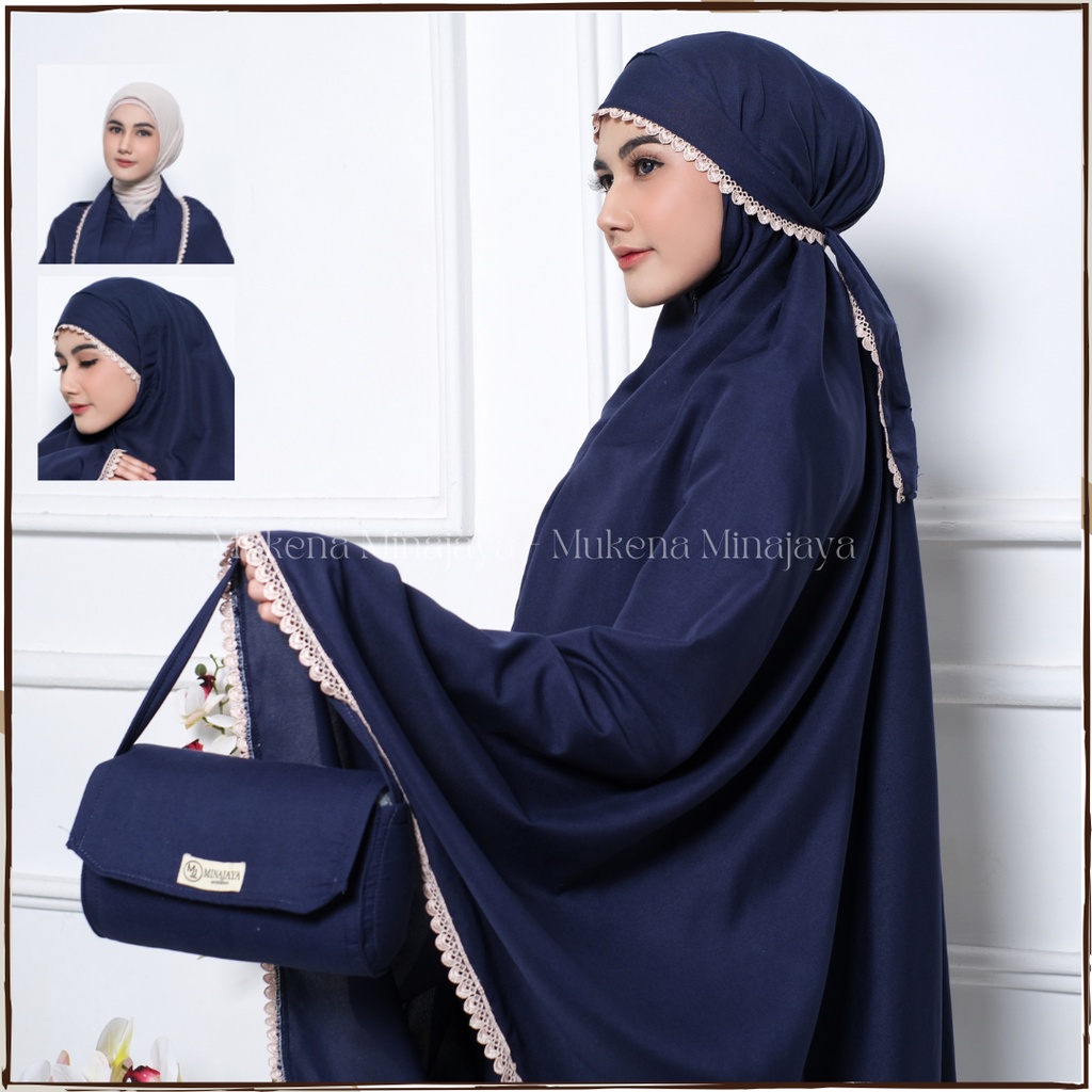 MINAJAYA - Mukena Lesty Dewasa 3 In 1 Renda Gyper Mewah Traveling Bahan Katun Premium Fashion Mukenah Muslim Terbaru