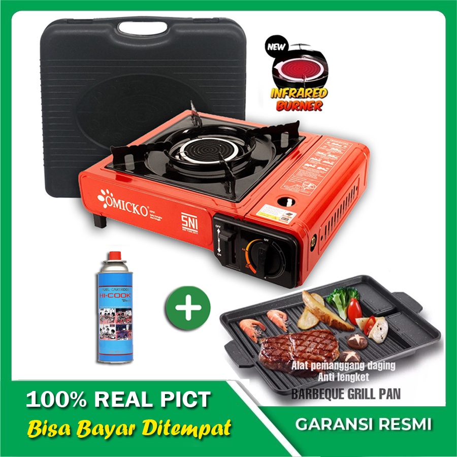 Jual Kompor Portable BARA Omicko PLUS Square Grill Pan Plus 1pcs Gas