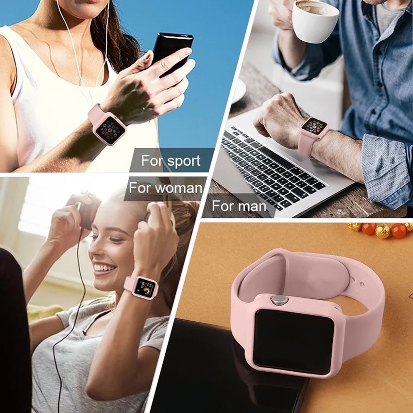 Tali strap watch silicone soft case + band case 2in1 app smartwatch 42mm 44mm tali plus casing