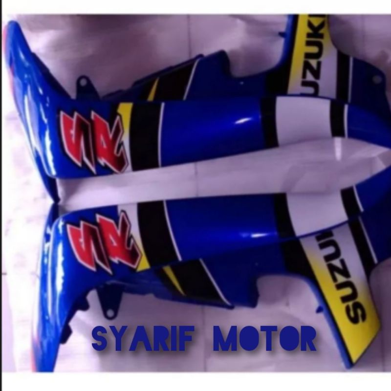 Sayap Cover samping smash lama 110 warna biru bersetrip